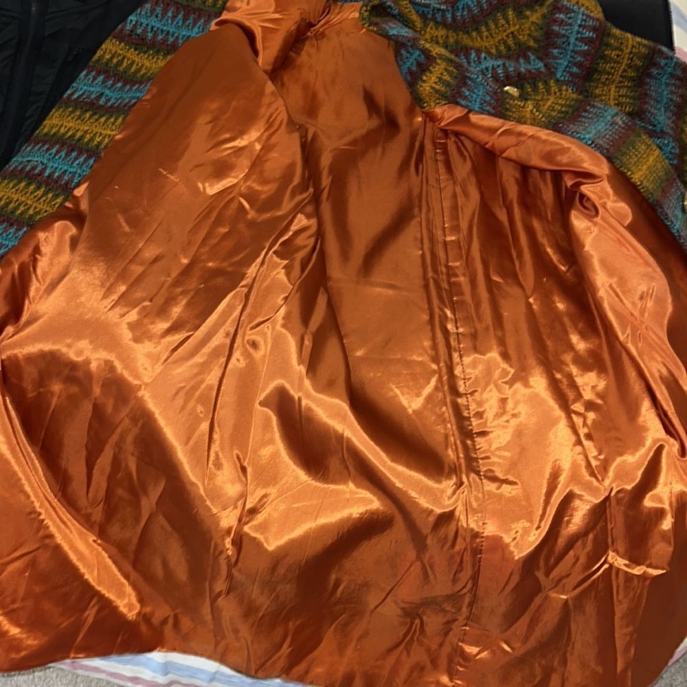 Vintage Homemade Navajo print blanket retro 50's-60's winter Coat jacket M - Picture 8 of 11